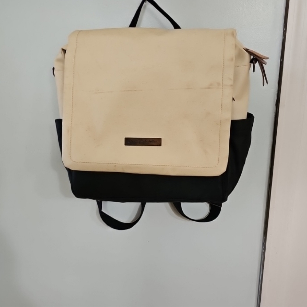 Petunia Pickle Bottom Boxy Backpack Diaper Bag, Sand/Black